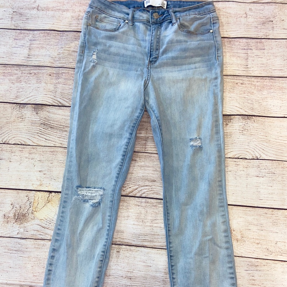 RSQ Cali High Rise Fray Ankle Ripped Skinny Jean